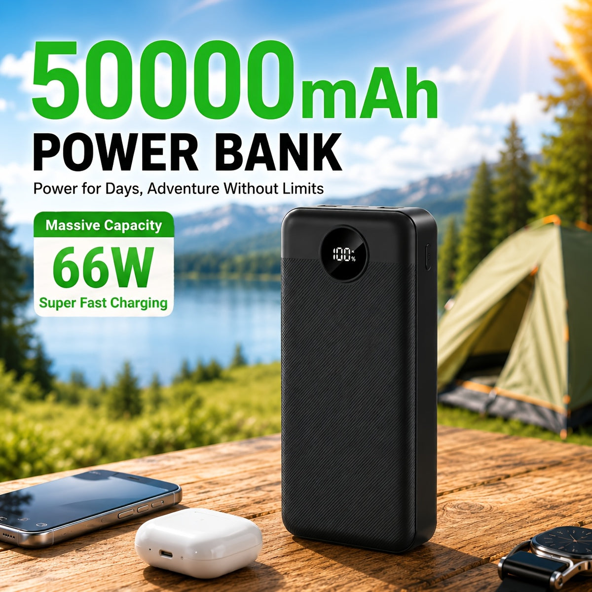 50000mAh Power Bank 66W Fast Charging
