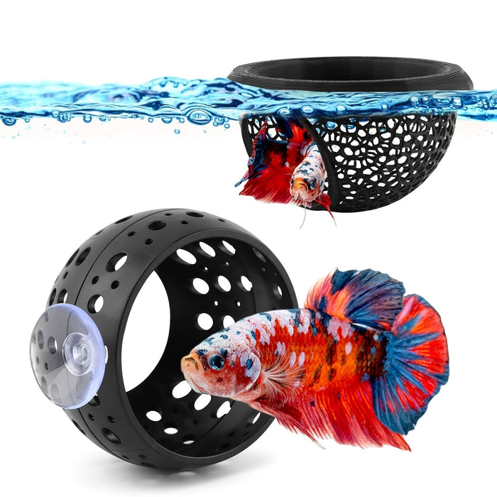 H&K Floating Betta Cave Hideout – 2-Piece Aquarium Resting Spot