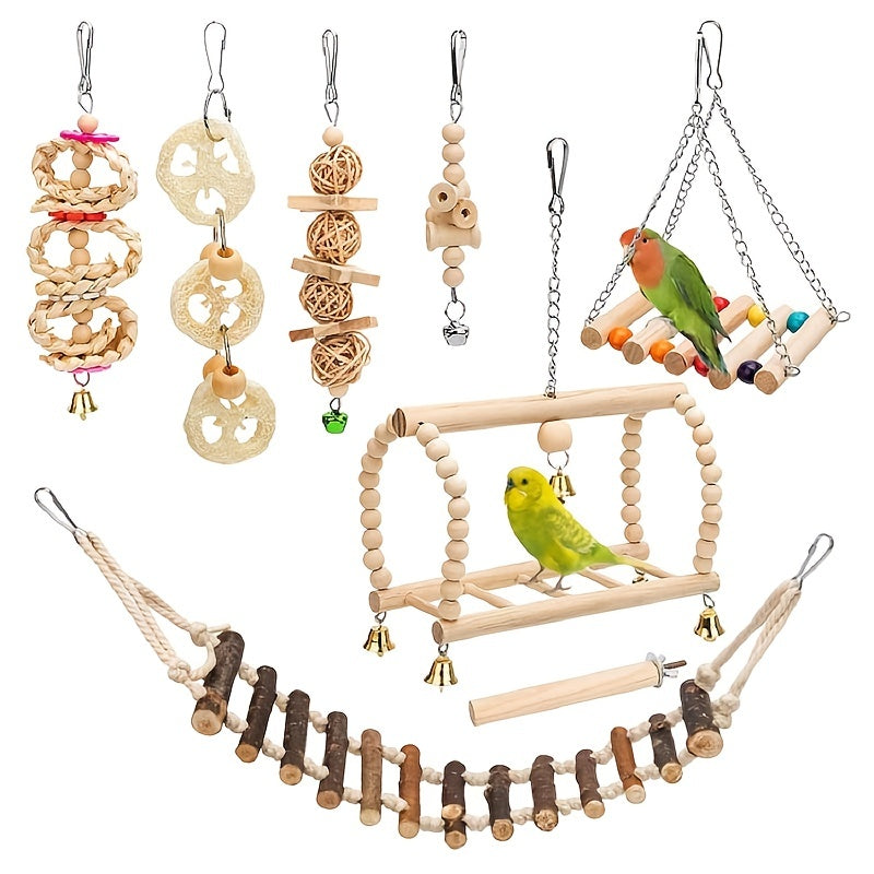 H&K Bird Climbing Puzzle Toy – Swing Stair Exercise & Chew Toy for Parrots