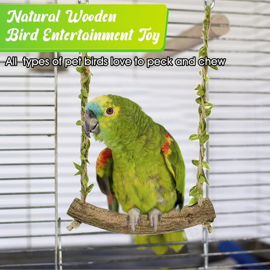 H&K Bird Swing Stand – Parrot Rope Swing Hanging Perch Toy