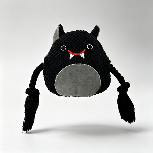 H&K Halloween Pumpkin Rope Squeaky Dog Toy – Teeth Cleaning Interactive Toy